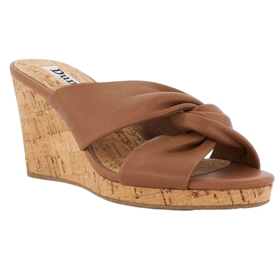 Dune London - Drehknoten Mules für Damen, Leder, Keilabsatz (Hellbraun) - Image 4