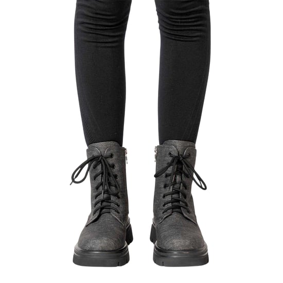 Miso - "Bella" Biker Stiefel für Damen, Low Block Heel (Schwarz) - Image 1