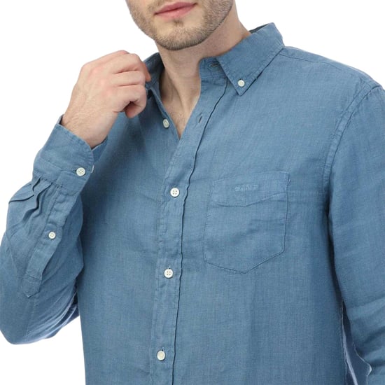 Gant - Hemd für Herren, Stückgefärbt, Langärmlig (Blau) - Image 3