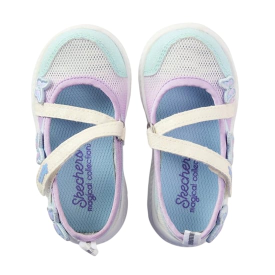 Skechers - "Comfyflex 2" Schmetterling Sneaker für Mädchen, Glitzer (Weiß/Bunt) - Image 3