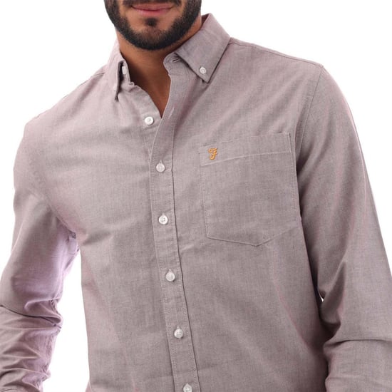 Farah - Button-Down-Hemd für Herren, Schmal (Ochsenblutrot) - Image 3