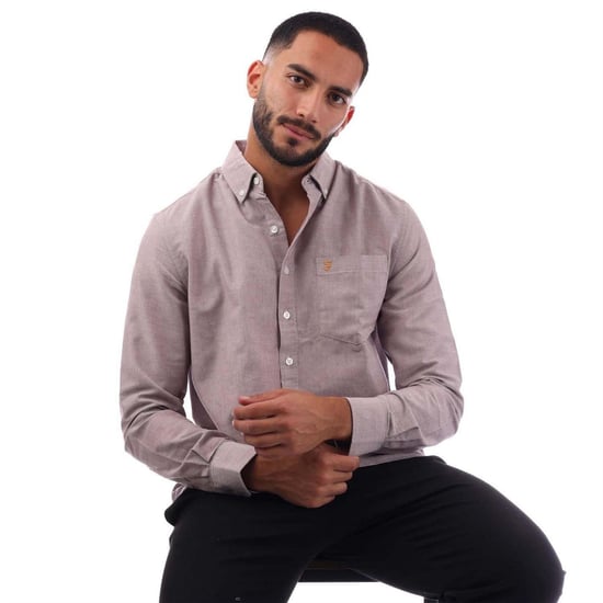 Farah - Button-Down-Hemd für Herren, Schmal (Ochsenblutrot) - Image 4