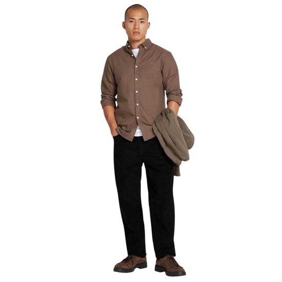 Farah - Button-Down-Hemd für Herren, Schmal, Langärmlig (Grau) - Image 1