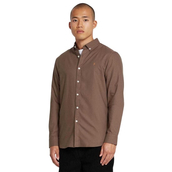 Farah - Button-Down-Hemd für Herren, Schmal, Langärmlig (Grau) - Image 2