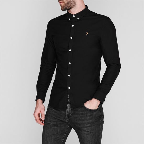 Farah - Button-Down-Hemd für Herren, Oxford-Stil, Langärmlig (Schwarz/Gelb) - Image 2