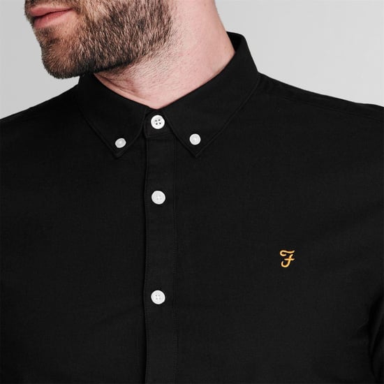 Farah - Button-Down-Hemd für Herren, Oxford-Stil, Langärmlig (Schwarz/Gelb) - Image 4