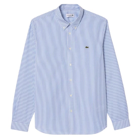 Lacoste - Button-Down-Hemd für Herren, Premium-Baumwolle, Regulär (Weiß gestreift) - Image 2