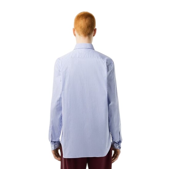 Lacoste - Button-Down-Hemd für Herren, Premium-Baumwolle, Regulär (Weiß gestreift) - Image 3