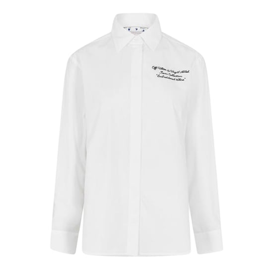 Off White - Hemd für Herren/Damen Unisex, Regulär, Langärmlig (Weiß/Schwarz) - Image 2