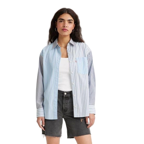 Levis - "Nola" Hemd für Damen, Premium-Baumwolle, Übergroß (Blau gestreift) - Image 1