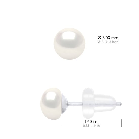 Ohrringe aus echten Süßwasser-Zuchtperlen, Knopfgröße 5–6 mm - Image 2