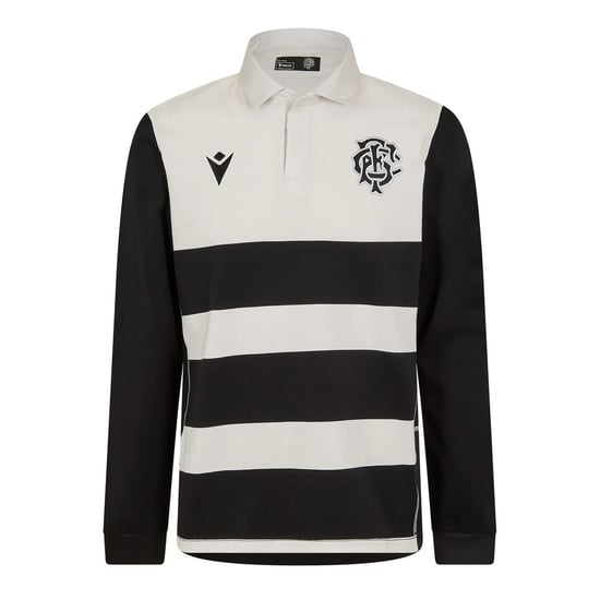 Macron - "Barbarians 24/25" Heimtrikot für Herren/Damen Unisex, Langärmlig (Schwarz/Weiß) - Image 1