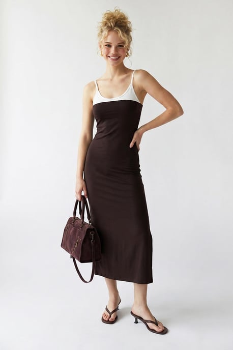 Ärmelloses Bodycon-Midi-Kleid mit Schlitz - Image 1