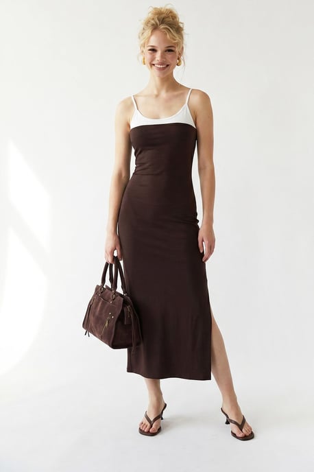 Ärmelloses Bodycon-Midi-Kleid mit Schlitz - Image 2