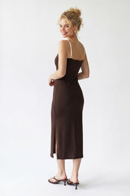 Ärmelloses Bodycon-Midi-Kleid mit Schlitz - Image 5