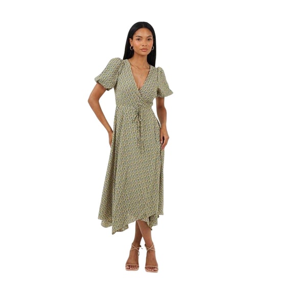 Brave Soul - Midikleid für Damen, V-Ausschnitt (Gelb) - Image 1