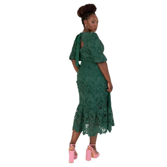 Maya Deluxe - Midikleid für Damen, 3/4 Ärmel (Smaragd) - Image 2