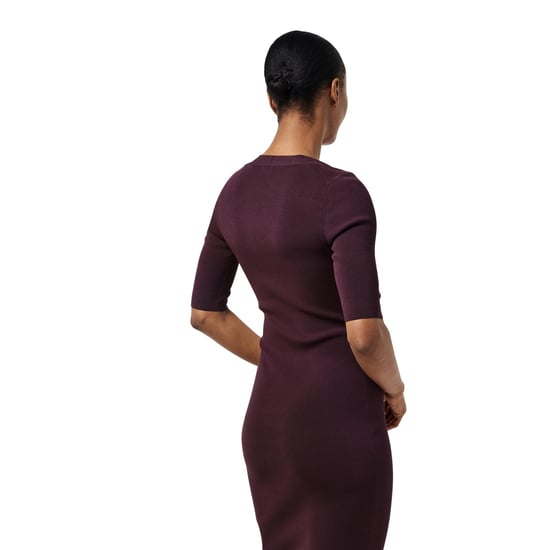 Boss - "Fezanin" Midikleid für Damen, V-Ausschnitt, 3/4 Ärmel (Rot) - Image 4