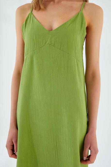 V-Ausschnitt Schlitz-Midi-Kleid - Image 4