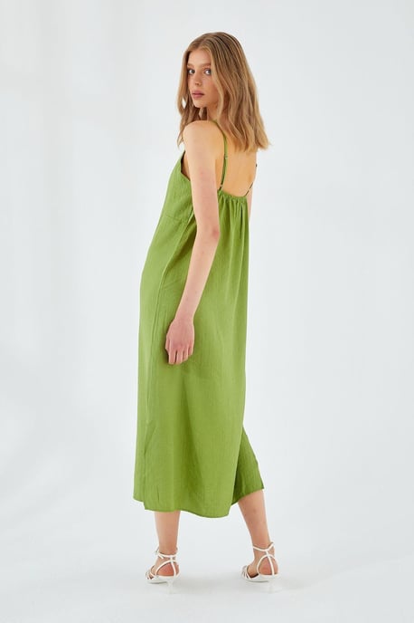 V-Ausschnitt Schlitz-Midi-Kleid - Image 5