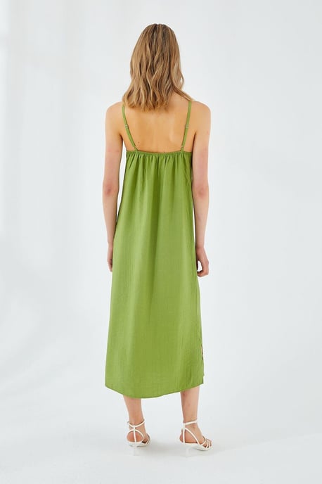 V-Ausschnitt Schlitz-Midi-Kleid - Image 6