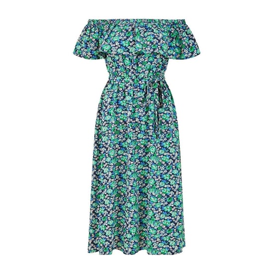 Yumi - Midikleid für Damen, Schulterfrei (Grün) - Image 2