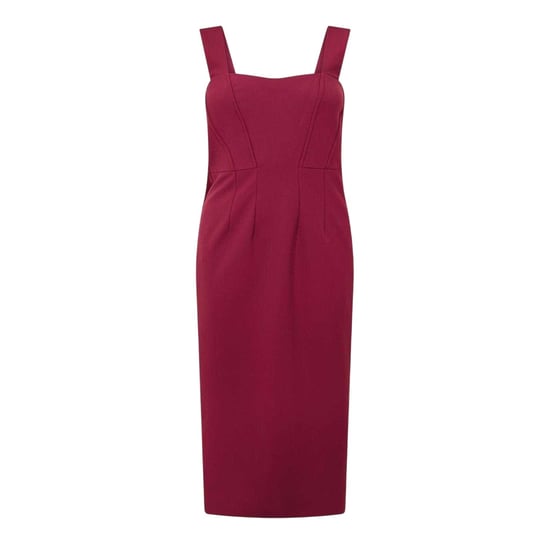 Boss - "Dizena" Midikleid für Damen, Herzausschnitt (Dunkelrot) - Image 1