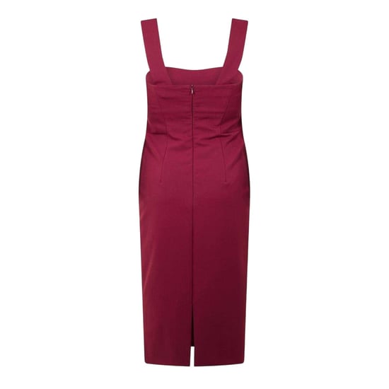 Boss - "Dizena" Midikleid für Damen, Herzausschnitt (Dunkelrot) - Image 2