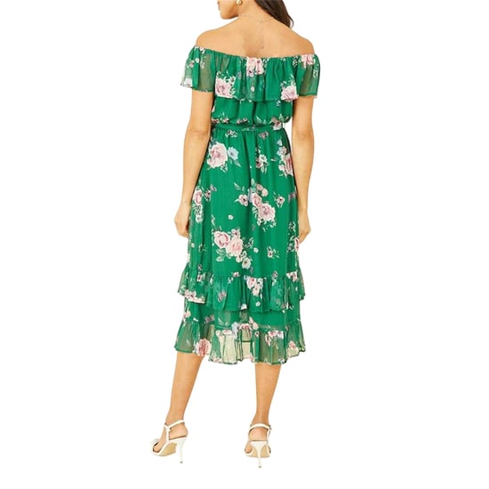 Yumi - Midikleid für Damen, Schulterfrei (Grün) - Image 2