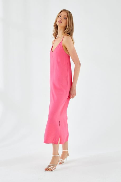 V-Ausschnitt Schlitz-Midi-Kleid - Image 2