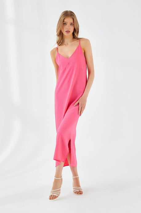 V-Ausschnitt Schlitz-Midi-Kleid - Image 3
