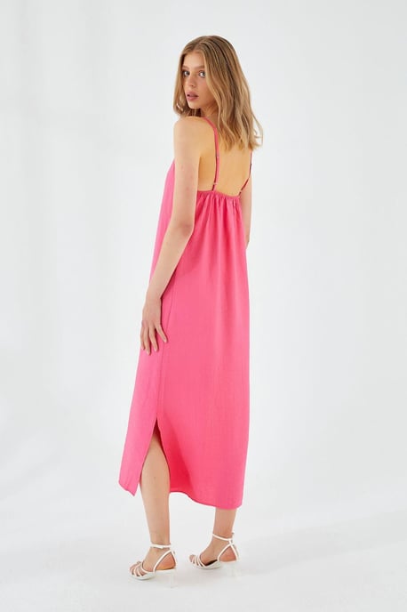 V-Ausschnitt Schlitz-Midi-Kleid - Image 5