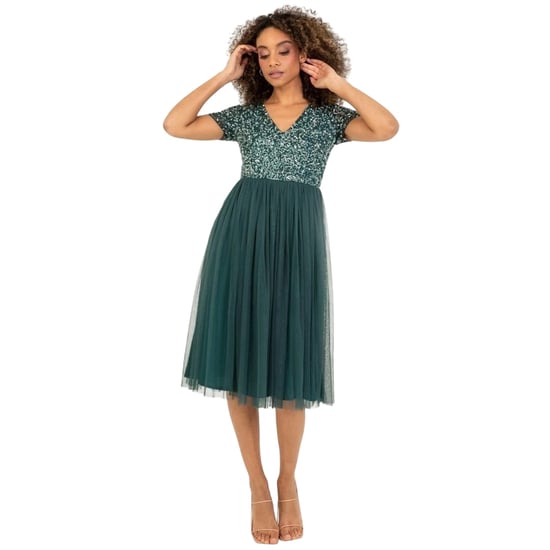 Maya Deluxe - Midikleid für Damen (Smaragd) - Image 2