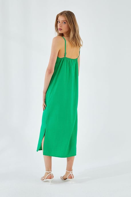 V-Ausschnitt Schlitz-Midi-Kleid - Image 5