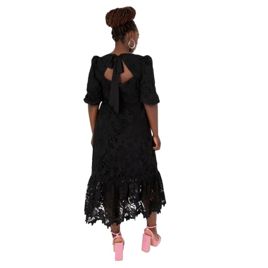Maya Deluxe - Midikleid für Damen, 3/4 Ärmel (Schwarz) - Image 2