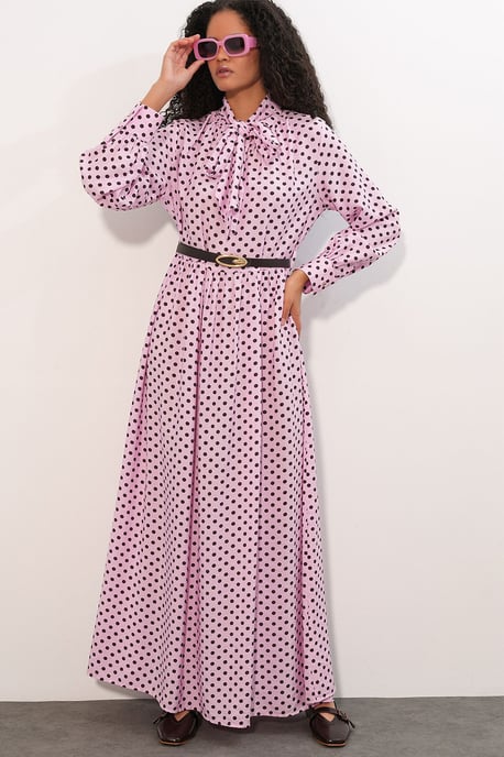 Punktmuster Maxi-Hemd Kleid - Image 3