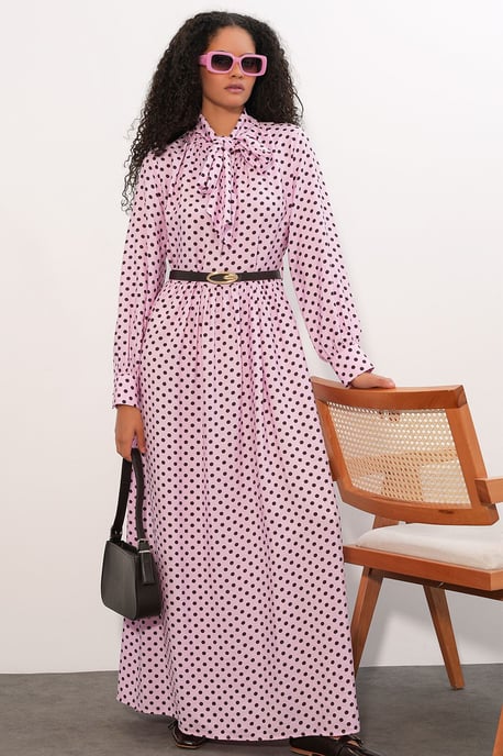 Punktmuster Maxi-Hemd Kleid - Image 4
