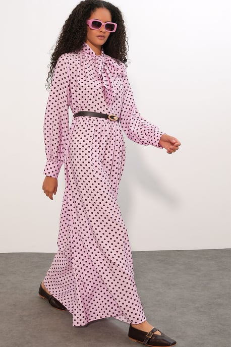 Punktmuster Maxi-Hemd Kleid - Image 5