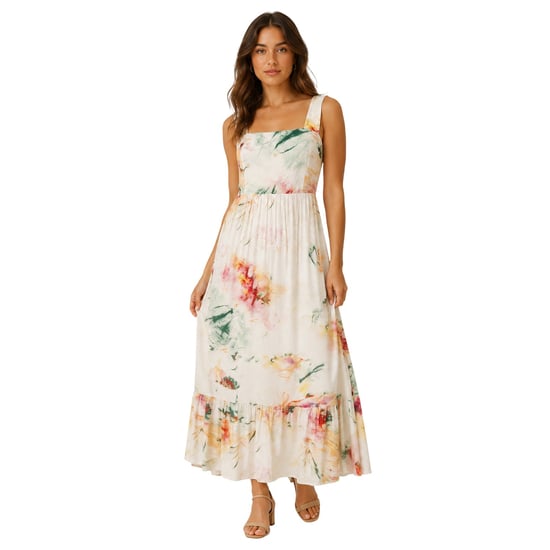 Boss - Maxikleid für Damen, Eckiger Ausschnitt (Braun) - Image 3