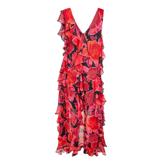 Biba - Maxikleid für Damen, Rüschen (Rot/Schwarz) - Image 2