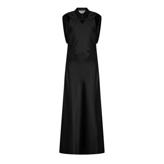Off White - Maxikleid für Damen, Satin, Ärmellos (Schwarz) - Image 1