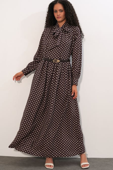 Polka Dot Maxi-Hemd Kleid - Image 1