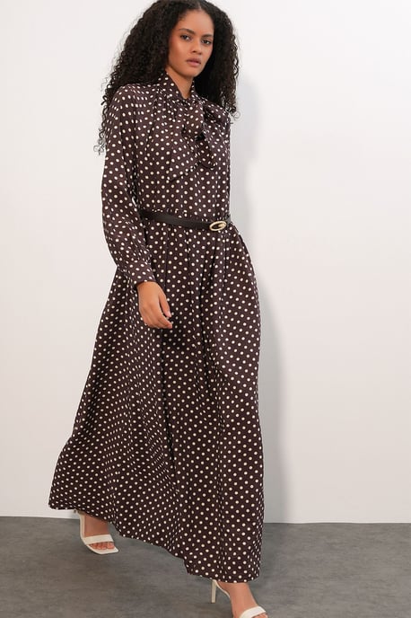 Polka Dot Maxi-Hemd Kleid - Image 3