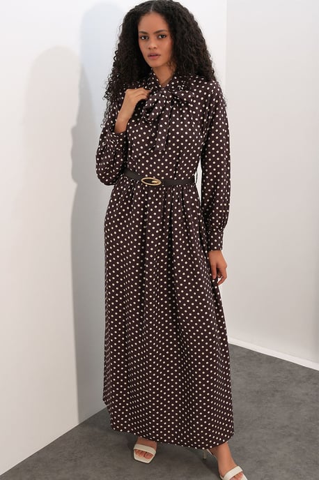 Polka Dot Maxi-Hemd Kleid - Image 4