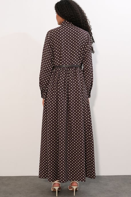 Polka Dot Maxi-Hemd Kleid - Image 6