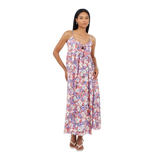Brave Soul - Maxikleid für Damen, Spaghetti-Träger (Koralle/Violett) - Image 1
