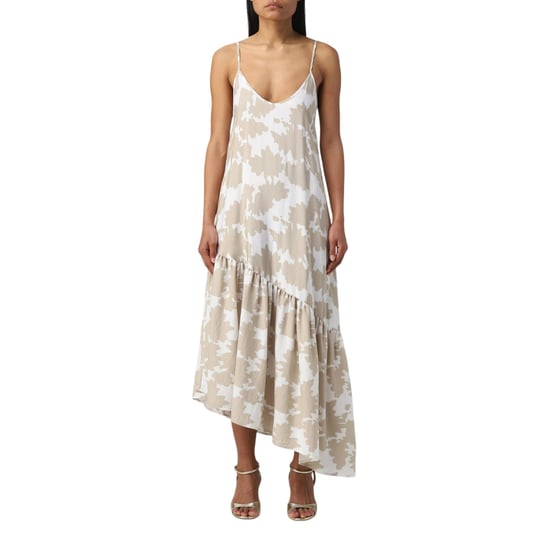 Armani Exchange - Maxikleid für Damen, Asymmetrischer Saum (Sand) - Image 1