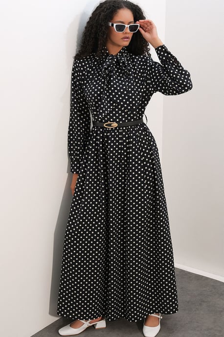 Punktmuster Maxi Hemdkleid - Image 3