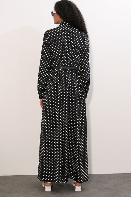 Punktmuster Maxi Hemdkleid - Image 6