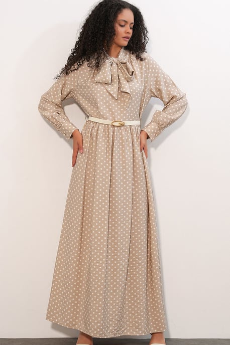 Punktmuster Maxi Hemdkleid - Image 3